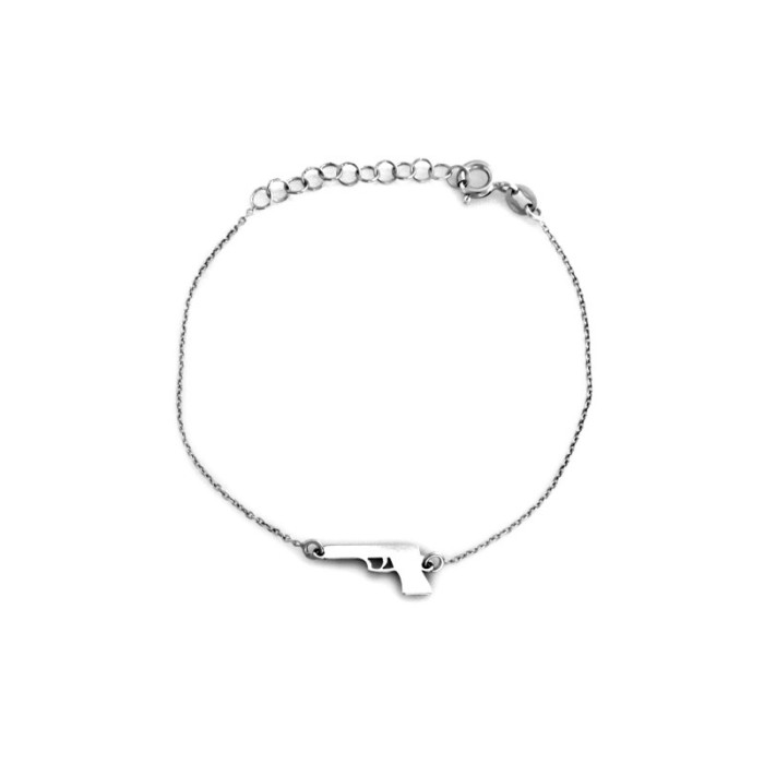 Srebrna bransoletka 925 z pistoletem rewolwer 1,04g Srebrna bransoletka 925 z pistoletem rewolwer 1,04g