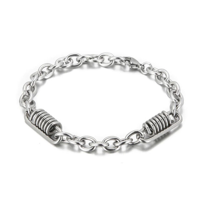 Bransoleta ze stali chirurgicznej ankier sprężyna 8mm Bransoleta ze stali chirurgicznej ankier sprężyna 8mm