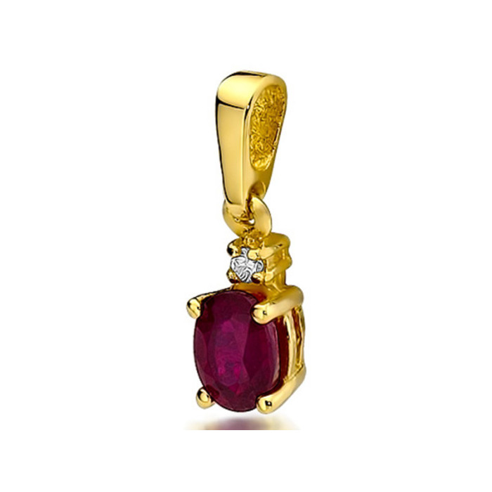 Złota przywieszka 585 elegancka brylant rubin Złota przywieszka 585 elegancka brylant rubin
