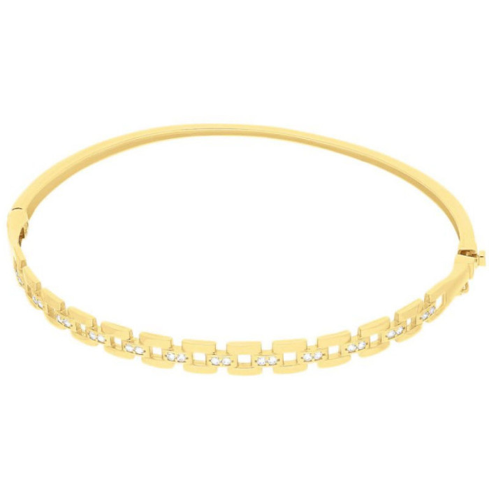 Złota bransoletka 375 bangle cyrkonie kwadraciki 4,7g Złota bransoletka 375 bangle cyrkonie kwadraciki 4,7g