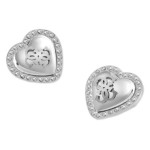 Kolczyki GUESS "That’s Amore" serce logo stal chirurgiczna