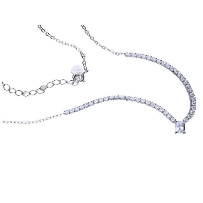 Srebrny naszyjnik 925 elegancki z cyrkoniami 5,00g Srebrny naszyjnik 925 elegancki z cyrkoniami 5,00g