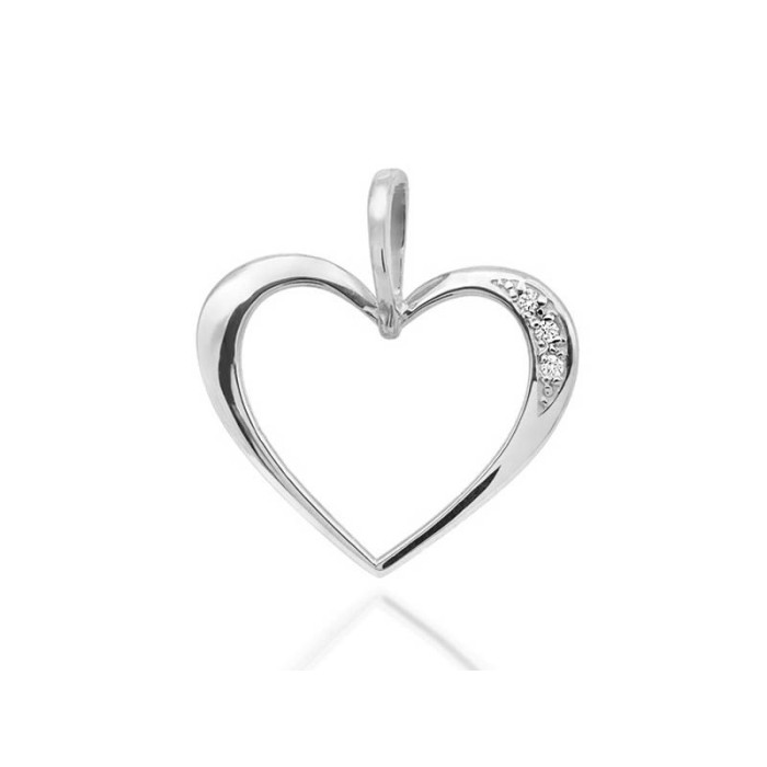Złota przywieszka 585 małe serce diamenty Złota przywieszka 585 małe serce diamenty