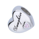 Srebrna zawieszka 925 bead serce napis: daughter 2,37g