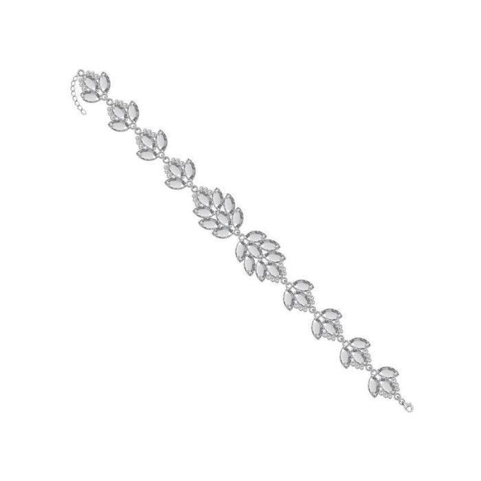 Srebrna bransoletka 925 LISTKI SWAROVSKI Srebrna bransoletka 925 LISTKI SWAROVSKI