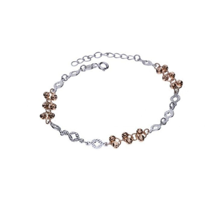 Srebrna złocona bransoletka 925 z kuleczkami 3,08g Srebrna złocona bransoletka 925 z kuleczkami 3,08g