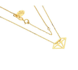 Srebrny złocony naszyjnik 925 z diamentem 1,71g