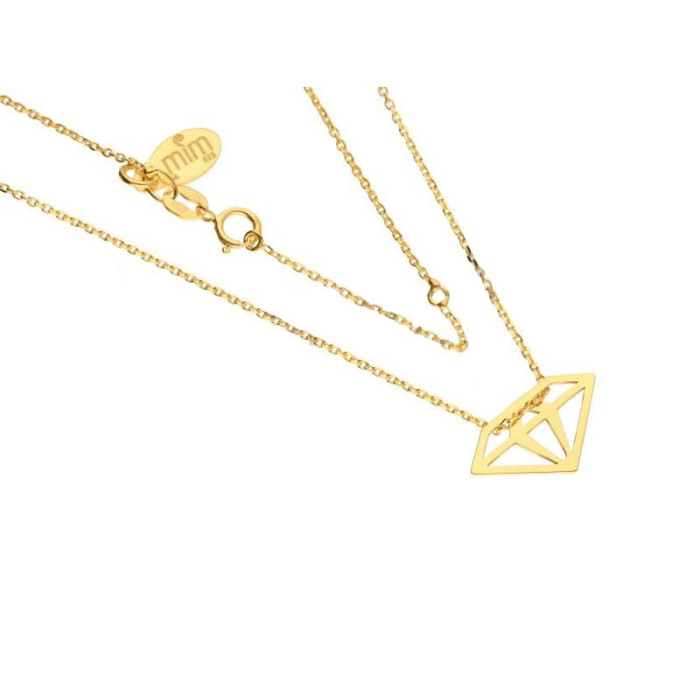 Srebrny złocony naszyjnik 925 z diamentem 1,71g Srebrny złocony naszyjnik 925 z diamentem 1,71g