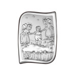SREBRNY OBRAZ 925 ANIOŁ STRÓŻ 9,6x13cm GRAWER RYNGRAF