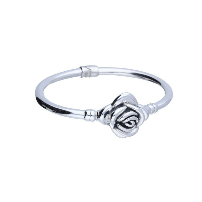 Srebrna bransoletka 925 bangle z różą 10,69g Srebrna bransoletka 925 bangle z różą 10,69g