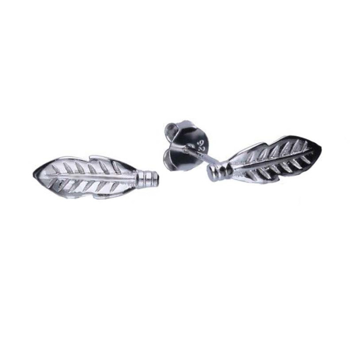 Srebrne kolczyki 925 na sztyft listek 1,22g Srebrne kolczyki 925 na sztyft listek 1,22g
