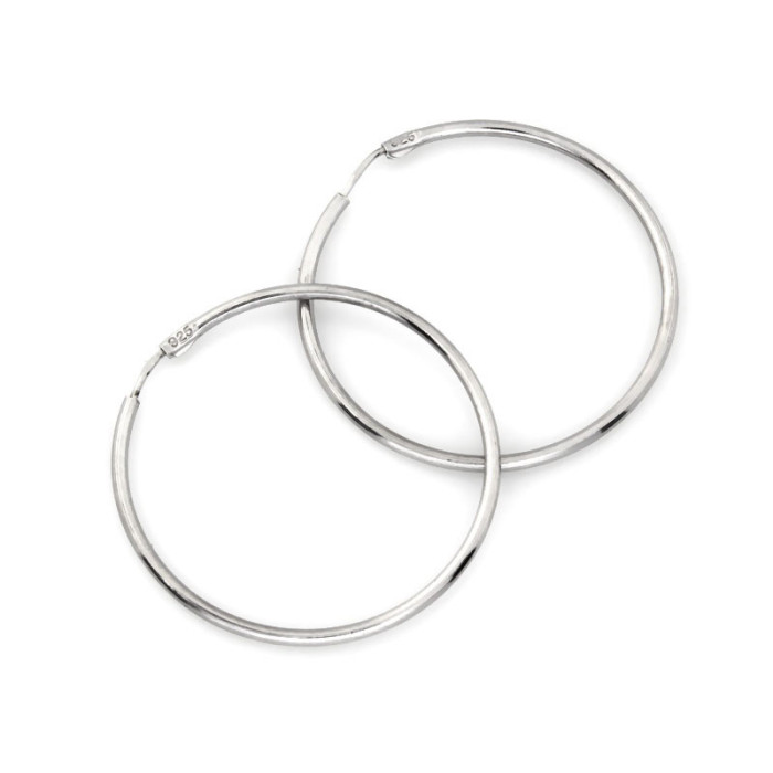 Srebrne kolczyki 925 gładkie koła 30,5 mm 1,26g Srebrne kolczyki 925 gładkie koła 30,5 mm 1,26g