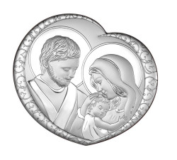 SREBRNY OBRAZ 925 SERCE ŚW RODZINA 27x24 GRAWER PREZENT