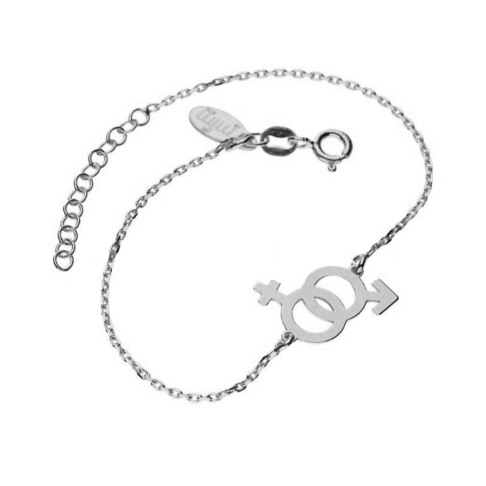Srebrna bransoletka 925 symbole płci 1,75g s
