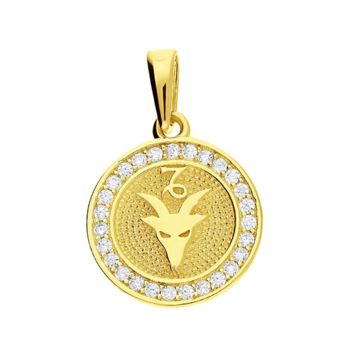 Złota przywieszka 375 ZNAK ZODIAKU KOZIOROŻEC Z CYRKONIAMI 0,95g Złota przywieszka 375 ZNAK ZODIAKU KOZIOROŻEC Z CYRKONIAMI 0,95g