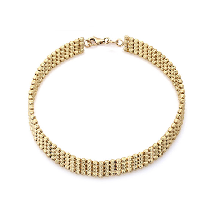 Złota bransoletka 585 z diamentowanymi kuleczkami 11.02g Złota bransoletka 585 z diamentowanymi kuleczkami 11.02g