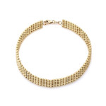 Złota bransoletka 585 z diamentowanymi kuleczkami 11.02g
