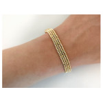 Złota bransoletka 585 z diamentowanymi kuleczkami 11.02g