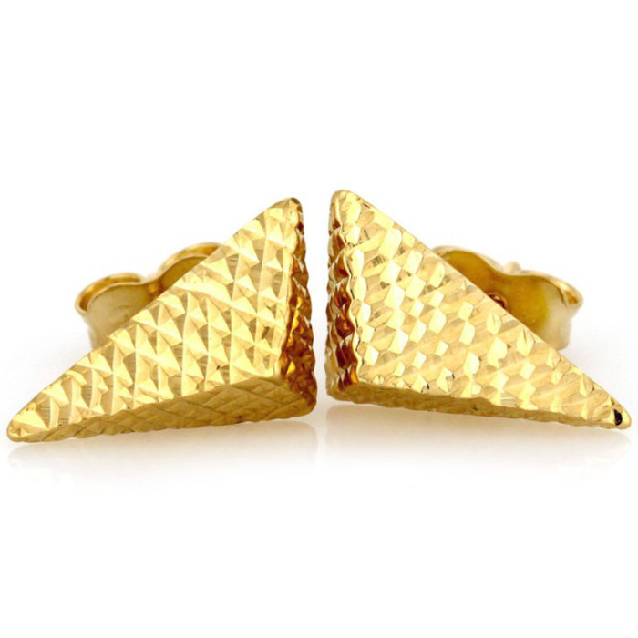 Złote kolczyki 333 trójkąciki 3D sztyft 1,30 g Złote kolczyki 333 trójkąciki 3D sztyft 1,30 g