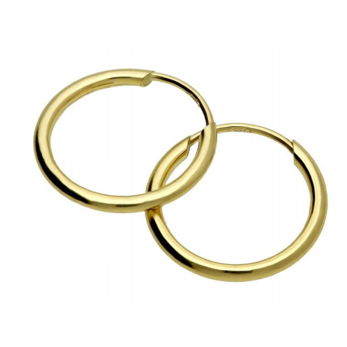 Złote kolczyki 585 koła malutkie 13mm 0,31g Złote kolczyki 585 koła malutkie 13mm 0,31g