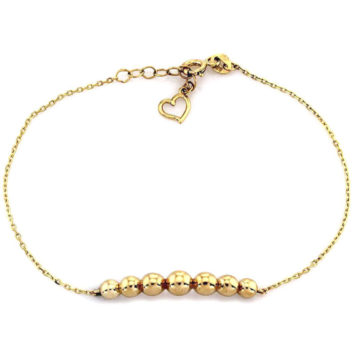Złota bransoletka 585 elegancka z kuleczkami Złota bransoletka 585 elegancka z kuleczkami