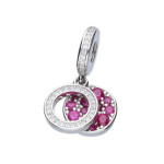 Srebrna zawieszka 925 bead cyrkonie kółko 3,77g
