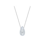 Srebrny naszyjnik 925 kropla kamień Chalcedon