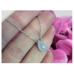 Srebrny naszyjnik 925 kropla kamień Chalcedon