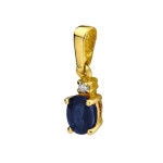 Złota przywieszka 585 elegancka brylant szafir