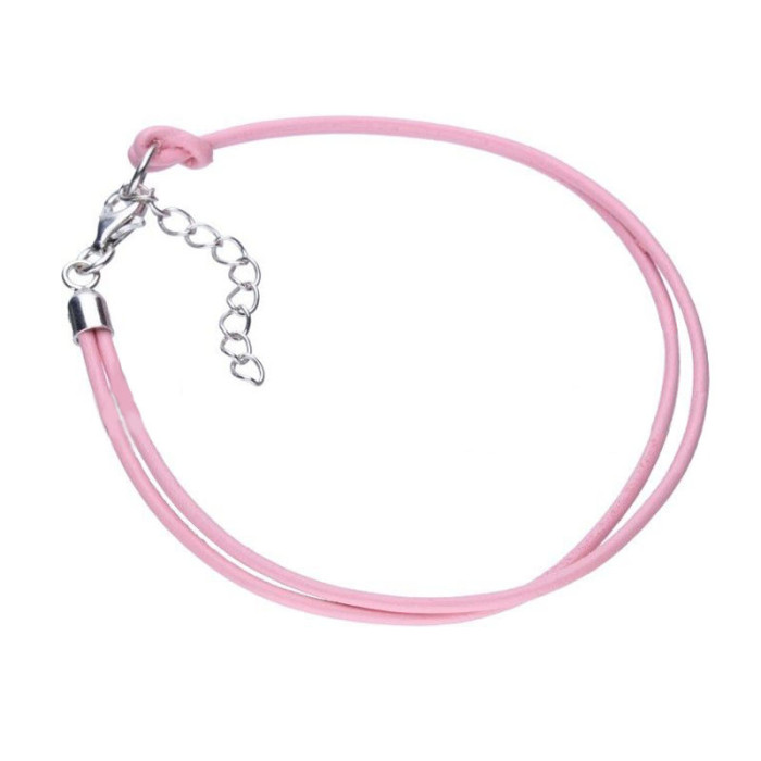 Srebrna bransoletka 925 różowy sznurek 1,65g Srebrna bransoletka 925 różowy sznurek 1,65g