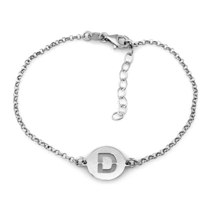 Srebrna bransoletka 925 literka D zawieszka 2,02 g Srebrna bransoletka 925 literka D zawieszka 2,02 g