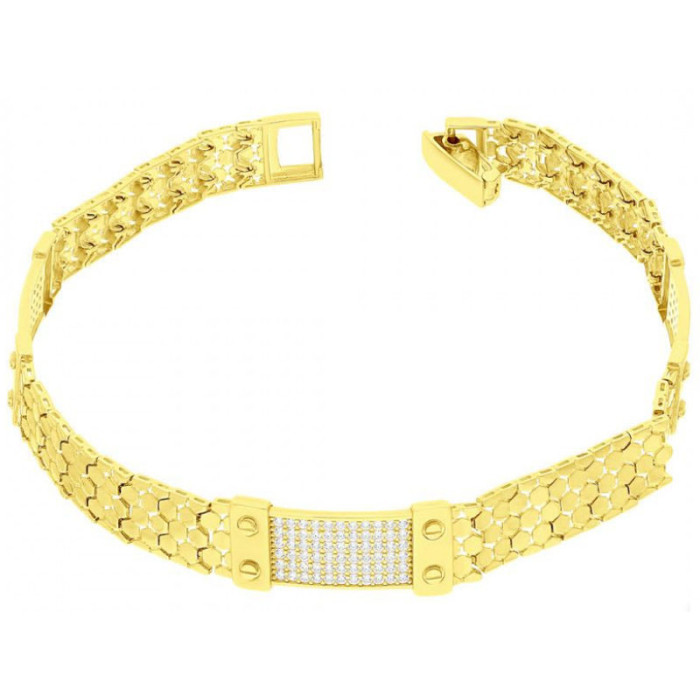 Złota bransoletka 375 z plastrami miodu 10,35g prezent Złota bransoletka 375 z plastrami miodu 10,35g prezent