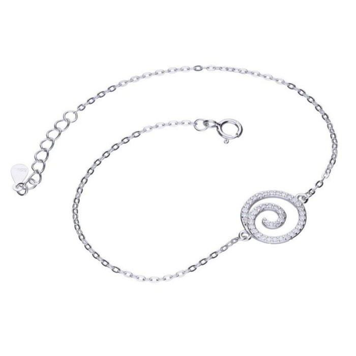Srebrna bransoletka 925 kółko cyrkonie 1,34g Srebrna bransoletka 925 kółko cyrkonie 1,34g