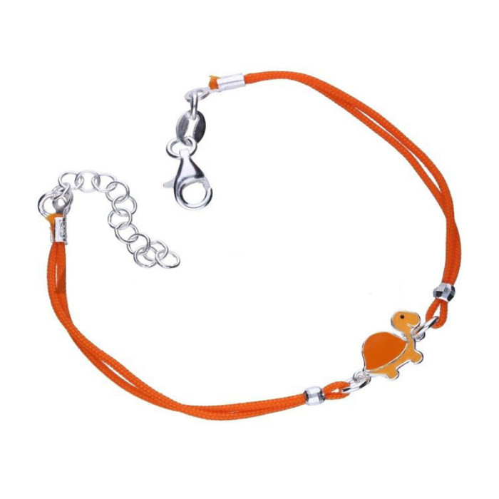 Srebrna bransoletka 925 sznurek z żółwikiem 2,11g Srebrna bransoletka 925 sznurek z żółwikiem 2,11g