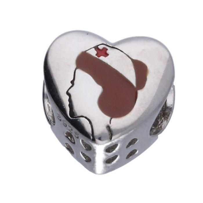 Srebrna zawieszka 925 bead serce pielęgniarka 2,77g Srebrna zawieszka 925 bead serce pielęgniarka 2,77g