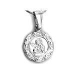Srebrny medalik 925 okrągły aniołek 1,56g