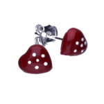 Srebrne kolczyki 925 czerwone serduszka 0,60g
