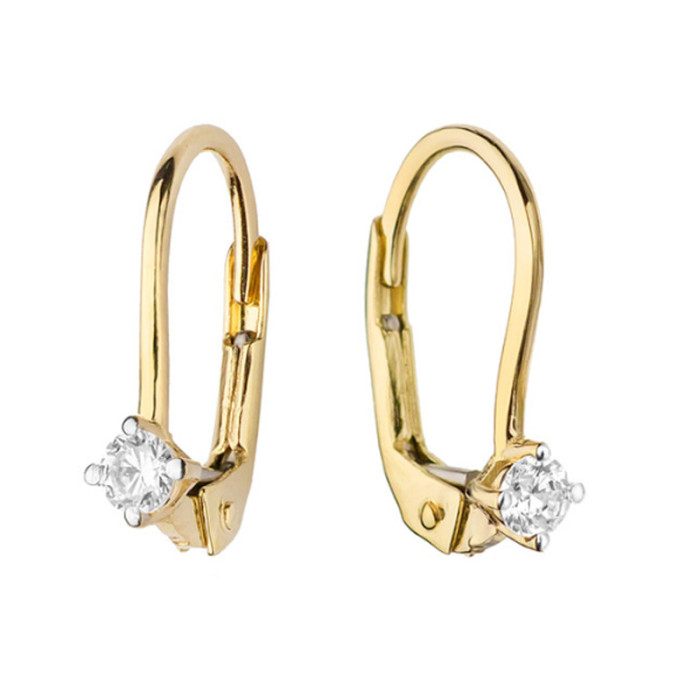 Złote kolczyki 585 z naturalnymi diamentami 0,14ct Złote kolczyki 585 z naturalnymi diamentami 0,14ct