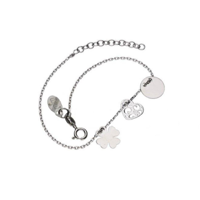 Srebrna bransoletka 925 serce koniczyna 2,18g Srebrna bransoletka 925 serce koniczyna 2,18g