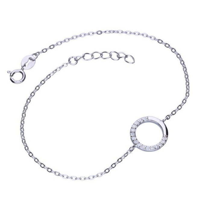 Srebrna bransoletka 925 kółeczko cyrkonie 1,33g Srebrna bransoletka 925 kółeczko cyrkonie 1,33g