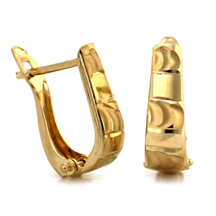 Złote kolczyki 585 eleganckie blaszki 1,44 g Złote kolczyki 585 eleganckie blaszki 1,44 g