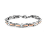 Srebrna bransoletka 925 ELEGANCKA ZE ZŁOTYMI BLASZKAMI 15,98g