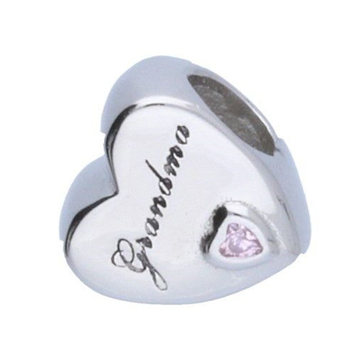 Srebrna zawieszka 925 bead serce napis: grandma 2,43g Srebrna zawieszka 925 bead serce napis: grandma 2,43g