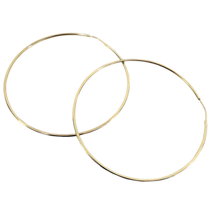 Złote kolczyki 585 klasyczne koła 6cm kółka 3,59g gładkie kółka Złote kolczyki 585 klasyczne koła 6cm kółka 3,59g gładkie kółka