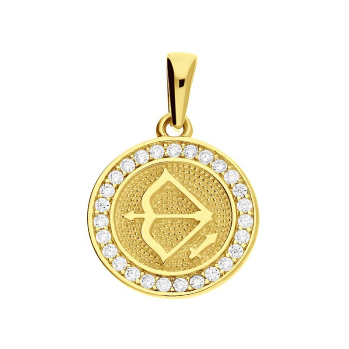Złota przywieszka 375 ZNAK ZODIAKU STRZELEC Z CYRKONIAMI 0,92g Złota przywieszka 375 ZNAK ZODIAKU STRZELEC Z CYRKONIAMI 0,92g