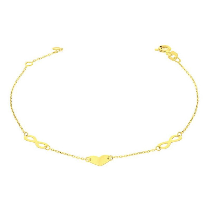 Złota bransoletka 585 INFINITY I SERDUSZKO 0,83g Złota bransoletka 585 INFINITY I SERDUSZKO 0,83g