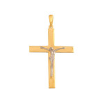 ZŁOTA ZAWIESZKA KRZYŻ 585 JEZUS CHRYSTUS Z BIAŁEGO ZŁOTA