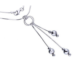 Srebrny naszyjnik 925 diamentowany z kulkami 5,60g