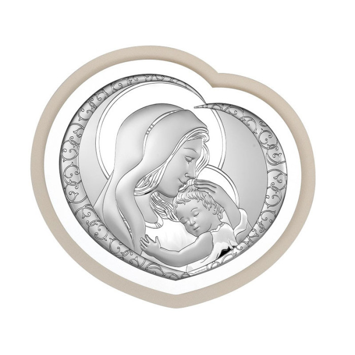 SREBRNY OBRAZ 925 SERCE W RAMCE GRAWER MATKA BOSKA 16x14cm SREBRNY OBRAZ 925 SERCE W RAMCE GRAWER MATKA BOSKA 16x14cm