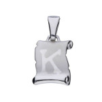Srebrna zawieszka 925 papirus z literką K 1,55g